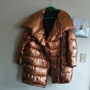 Metallic Puffer Coat